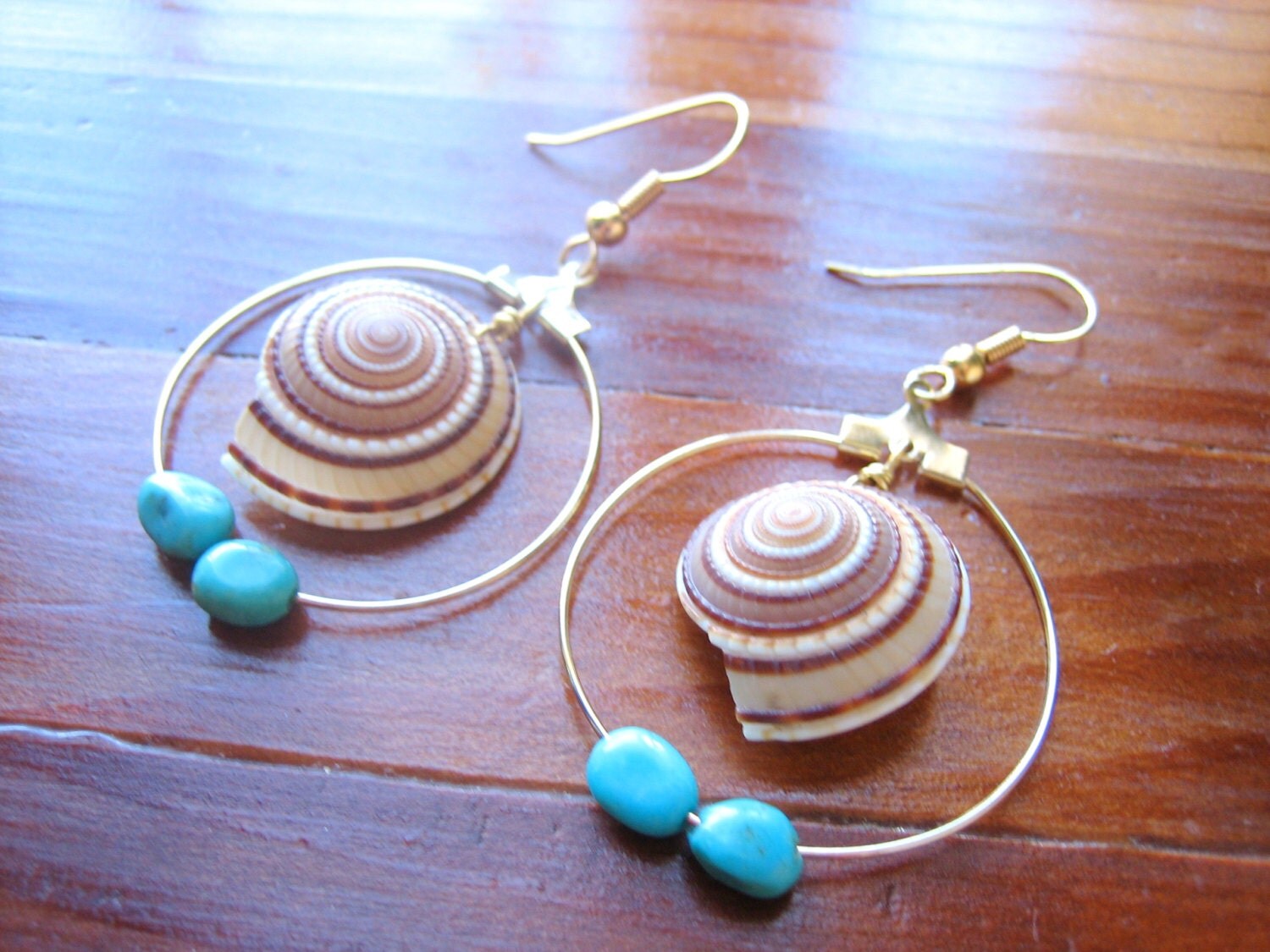 Seashell Earrings Beach Hoop Earrings Large Seashell
