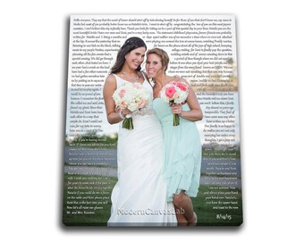 Maid Of Honor Speech To Canvas. Custom Canvas Print. Best Friend B'day/ Xmas Gift. Canvas With Lyrics, Wedding Song, First Dance Song.