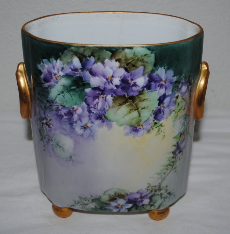LIMOGES CACHEPOT 1917 Beautiful Antique Cachepot With