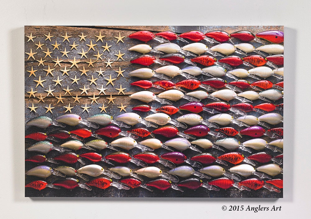 The All American unique American flag fishing by AnglersArtAtHome