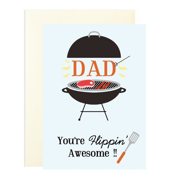 Dad You're Flippin Awesome Greetings Card by CreativeStudiosCards