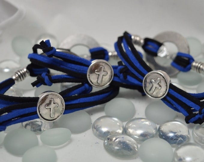 Back The Blue - Dallas ((Add City, Name, or Badge Number FREE)) Hand Stamped Washer Bracelets, Blue Lives Matter, A Thin Blue Line