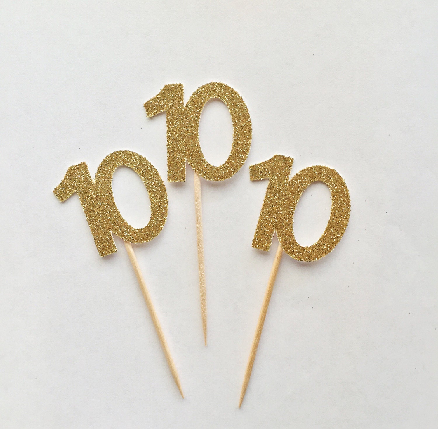 10th Glitter Cupcake Toppers Anniversary 10th by ZoeyElisa