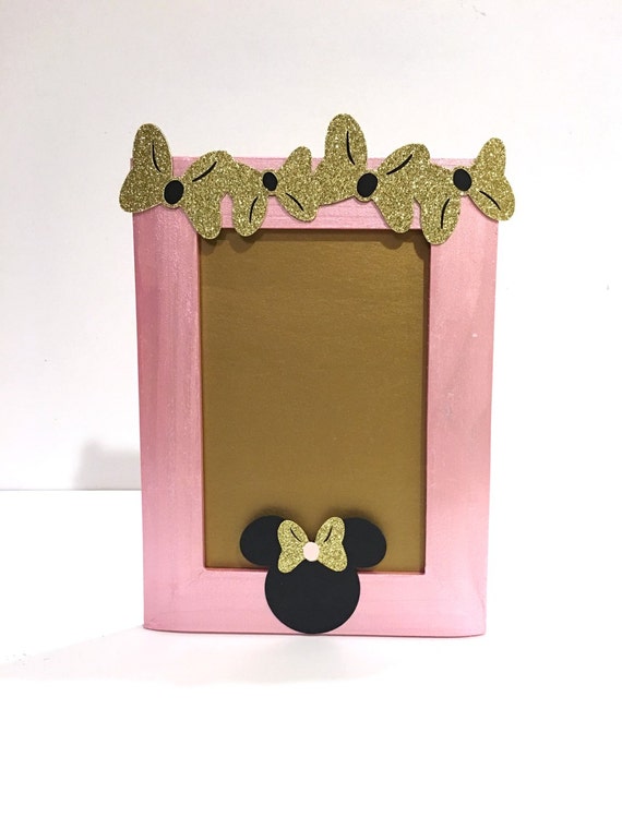 Minnie Mouse Inspired Picture Frame Gold and Pink Minnie