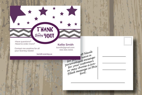 Custom Scentsy Thank You Cards Postcards by BeeCreativebyKellie