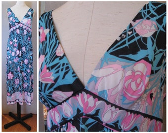 Vintage 60s Emilio Pucci for Formfit Rogers nightgown, EPFR nightgown, vintage 60s nightgown, 60s mod nightgown, Pucci nightgown