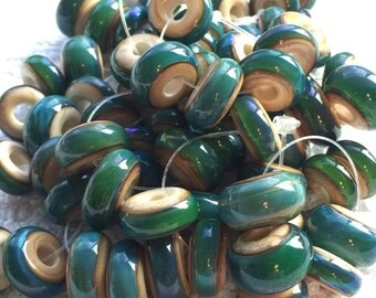 Mermaid Tears Large hole Lampwork Beads SRA