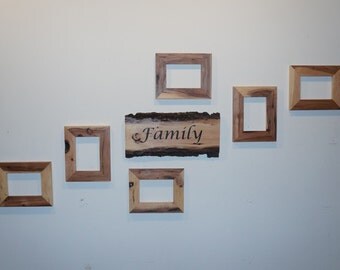 Rustic Picture Frame, Rustic Collage, Personalized Collage, Personalized Picture Frame, Picture Frame, Live Edge Collage, Collage Set
