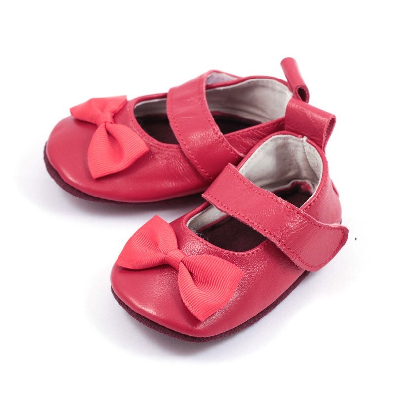 Scarlet red Mary Jane shoes for baby girl by ElkKidsBoutique