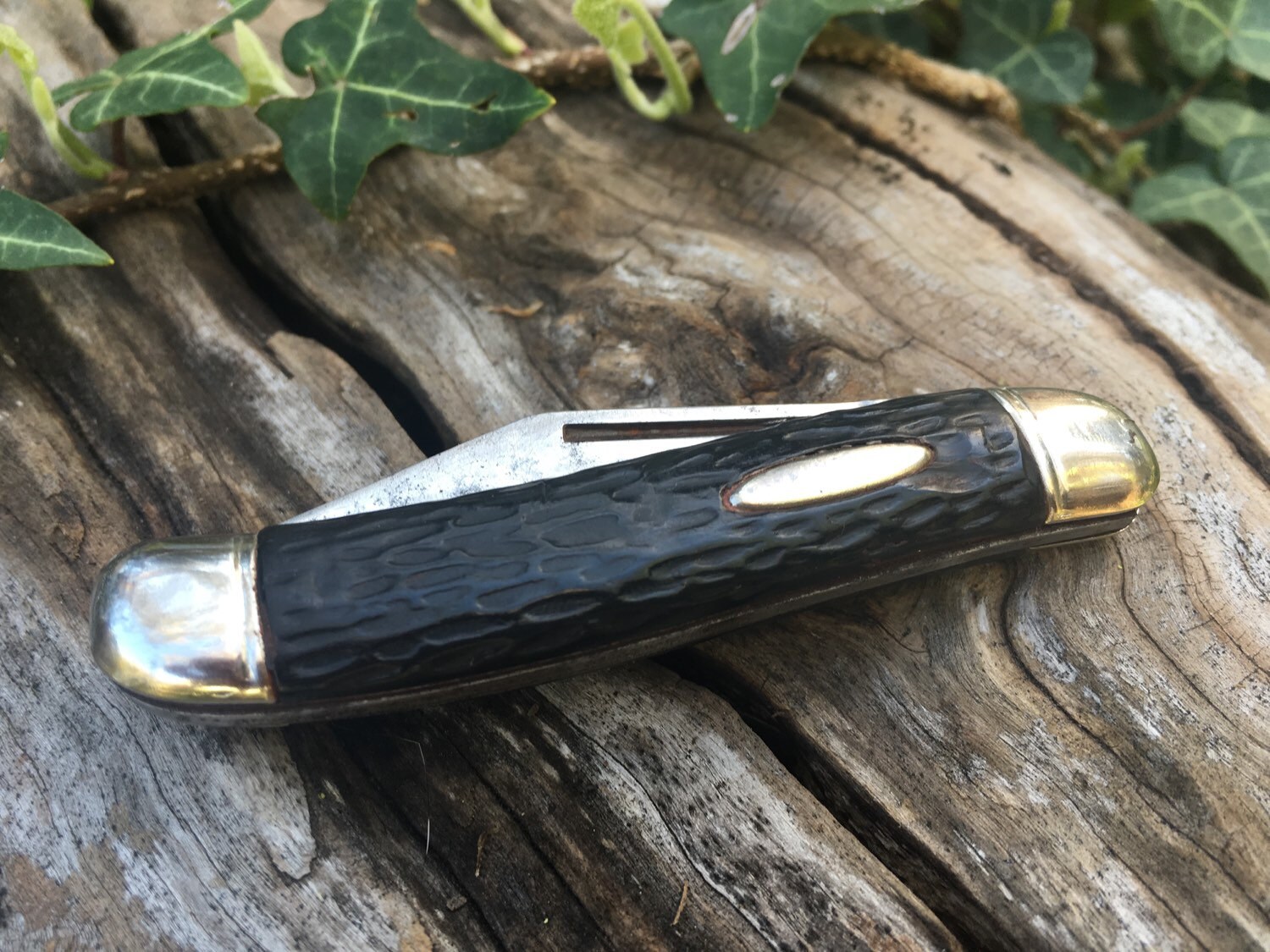 Vintage Pocket Knife Stag Made in Ireland Single Blade
