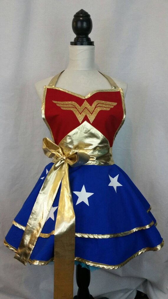 Wonder Woman Apron Womens Cosplay Costume Retro Rockabilly