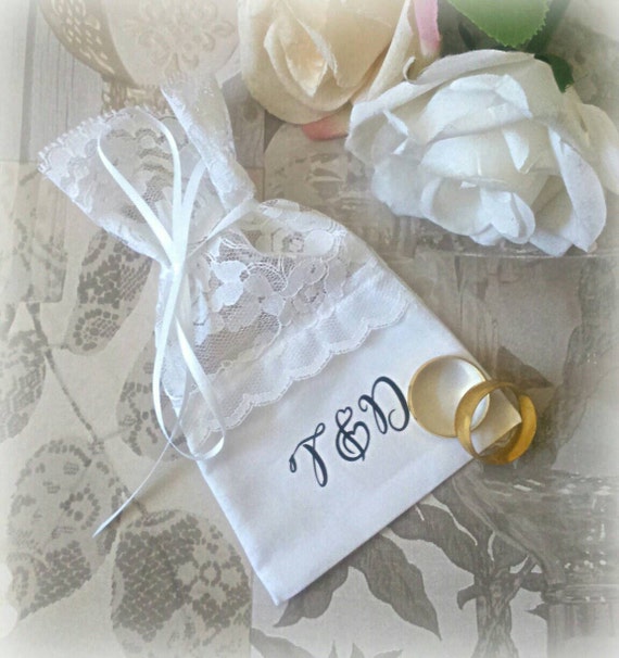 Wedding ring pouch personalised wedding ring pouch wedding