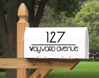 Mailbox Decal - Personalized with 23 color choices! Mailbox swag - simple modern - modern mailbox - mailbox address