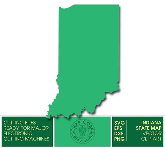 Download Indiana Map SVG eps dxf PNG Digital Download by ScrapCobra