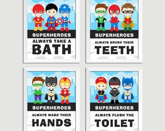 Superhero bathroom | Etsy