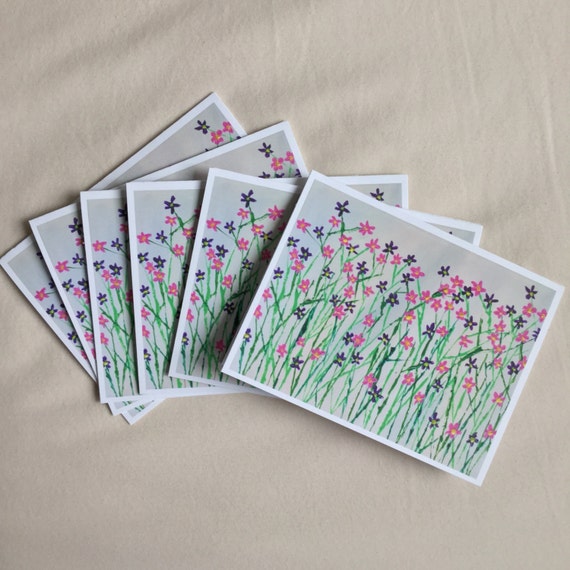 Handmade Flower Note Card Floral Note Card with Envelope