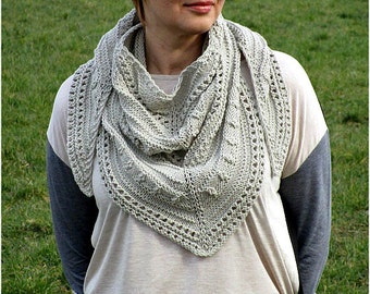 Hand knit shawl 36 color options Knitted cotton shawl Knit wraps shawl Triangular shawl Knitted shawl Vegan knit shawl Birthday gift shawl
