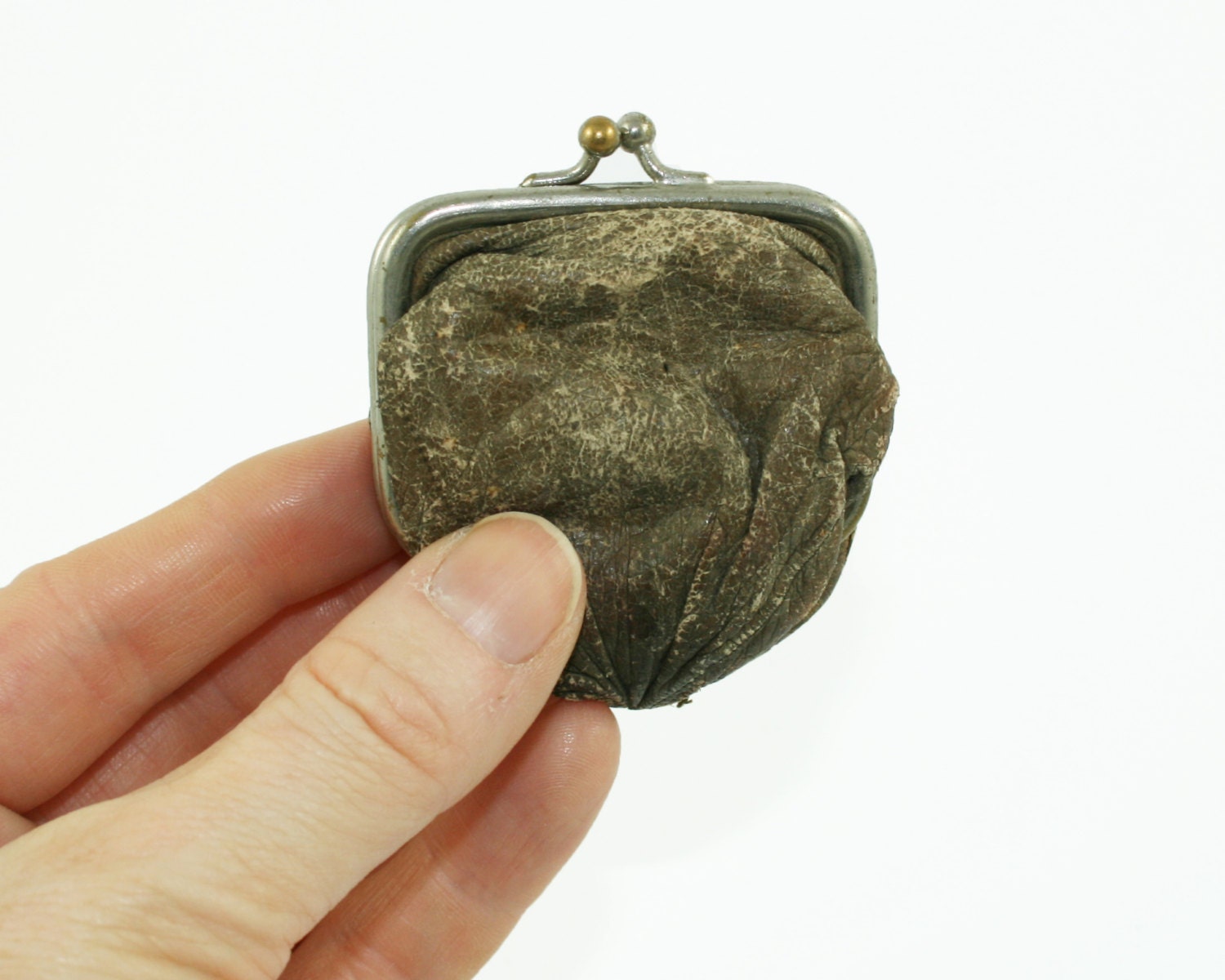 Miniature Leather Coin Purse Tiny Vintage Coin Purse
