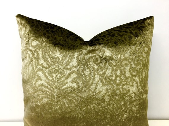 Olive Green Velvet Pillow Covers Velvet Cushion by cottonsema