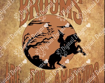 Witch svg - png - ai - fcm - dxf - eps - Brooms Are For Amateurs svg - Witches cut file - Silhouette - Cricut - Die Cutter - Clipart