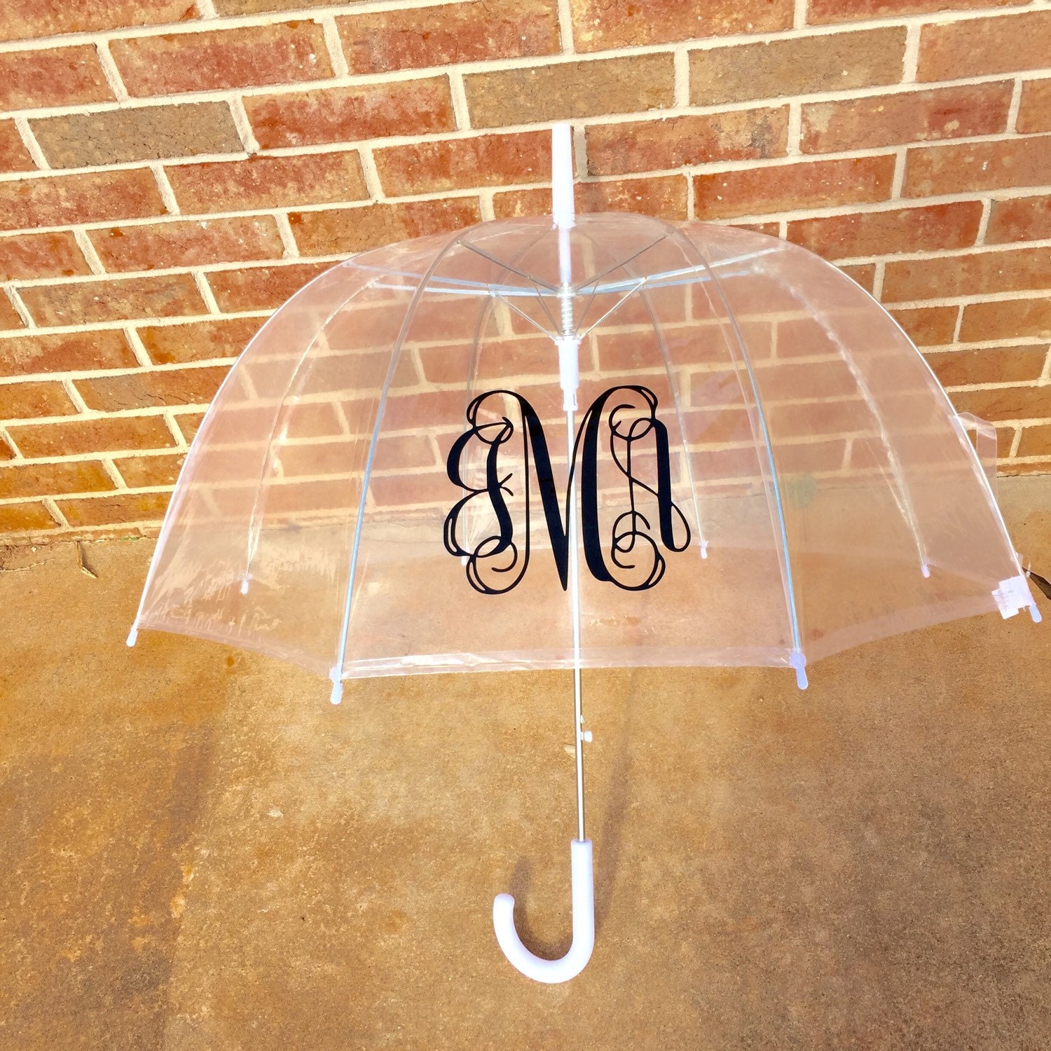 Clear Dome Umbrella Custom Monogram Rain Umbrella Monogrammed