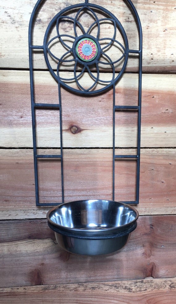 Mounted Raised Dog Bowl by bellabells3 on Etsy