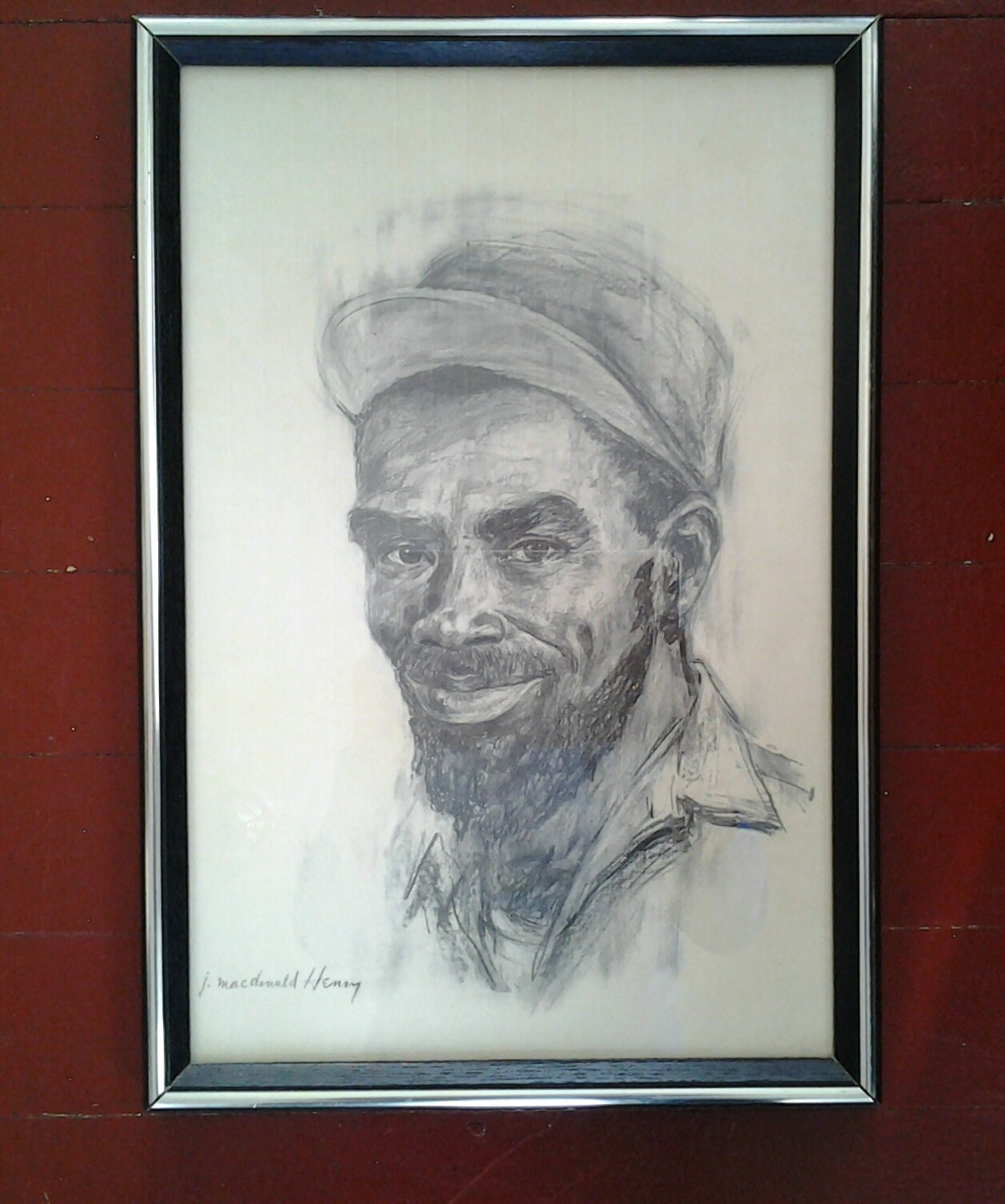 Vintage Jamaican Art   J Macdonald Henry Print   Framed