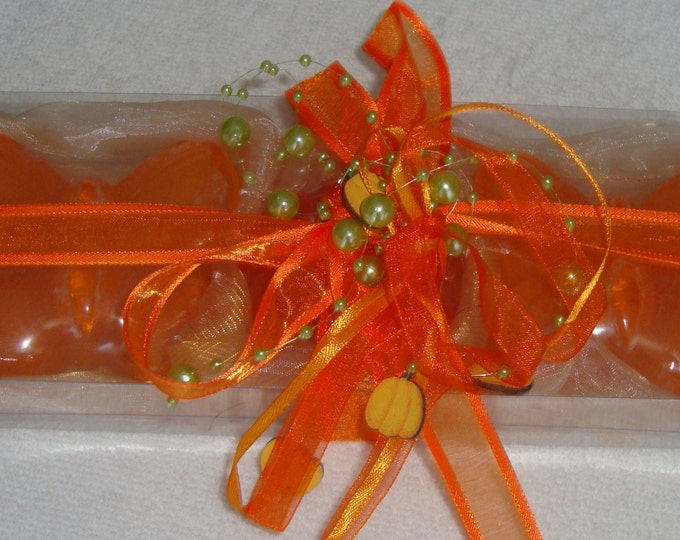 Orange Butterflies Soap Gift Pack, Luxury Handmade Soap, Glycerin Scented Soap, Halloween Gift, Birthday Gift, Party Gift, Beauty Gift Set
