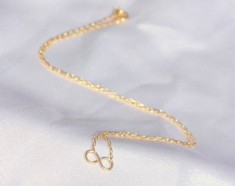 Tiny Infinity Necklace / Infinity Pendant /Dainty necklace / Rose Gold necklace / Minimalist necklace / Layering necklace