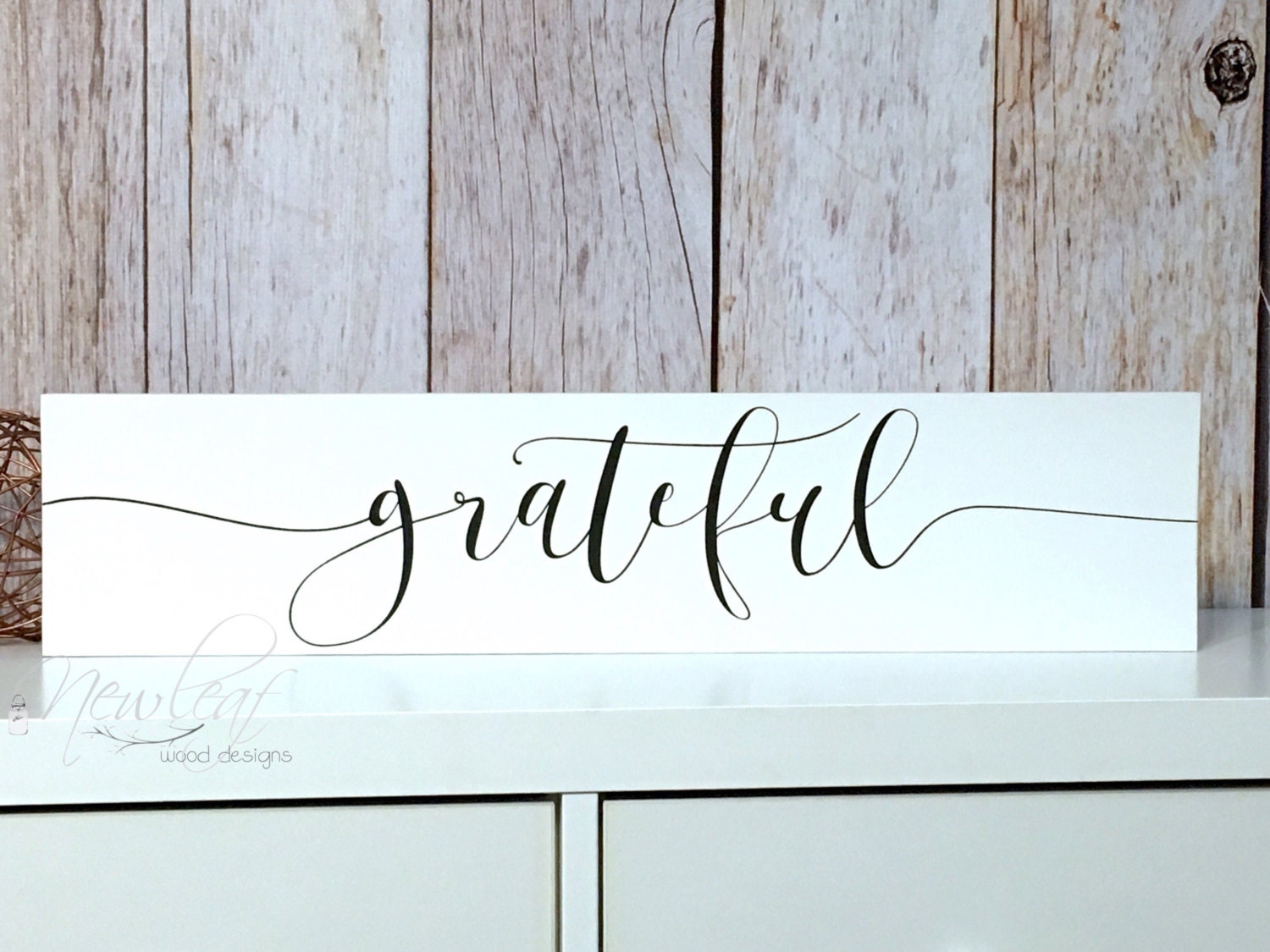 GRATEFUL Wood Sign Grateful Sign Gratitude by NewLeafWoodDesigns