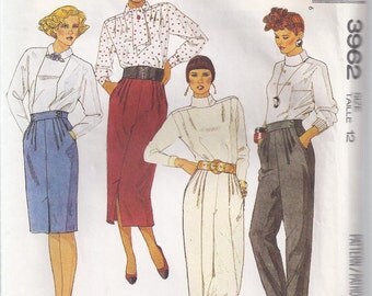 Misses' Skirt and Pants Pattern - 1980s