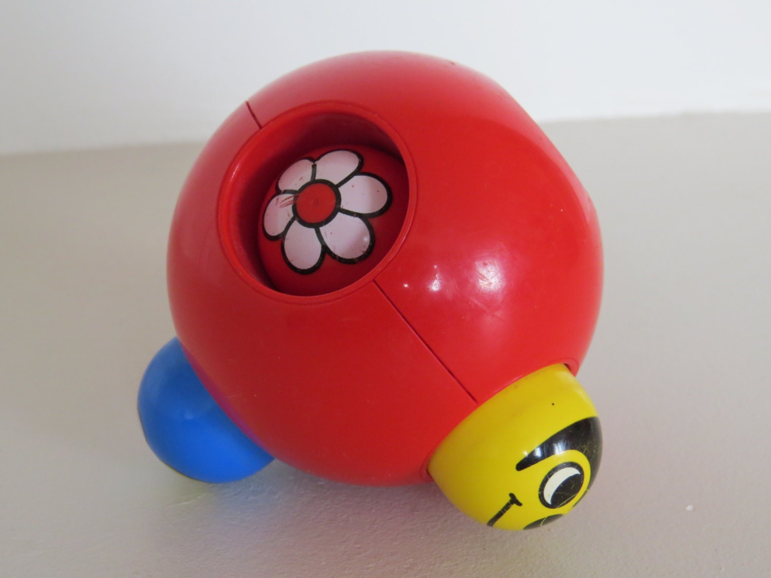 Vintage lego toy Red lego ball with button to push nineties