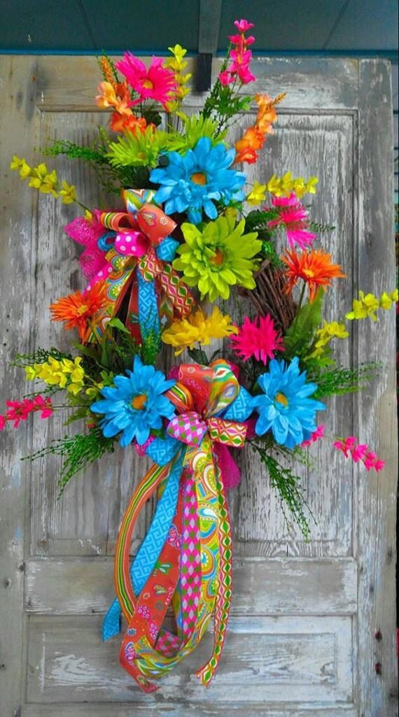 Summer Wreath Bright Summer Wreath by SpecialgiftsbyTammy on Etsy