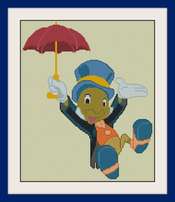 Jiminy Cricket Cross Stitch PatternDisney PinocchioINC