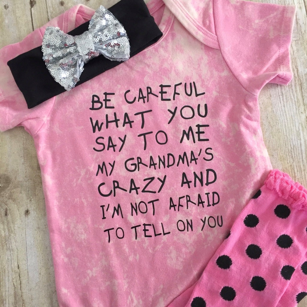 GRANDMA'S CRAZY BABY Girl Onesie baby girl bodysuit