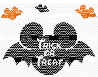 Trick or Treat Mickey Inspired Halloween Bat Bundle Svg Cut File for Kids T-shirts Halloween Treat Bag Pumpkin Decal Children SVG JPG PNG