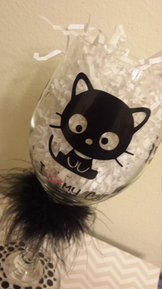 cat wine glass kitten wine glass cat parent black cat pet