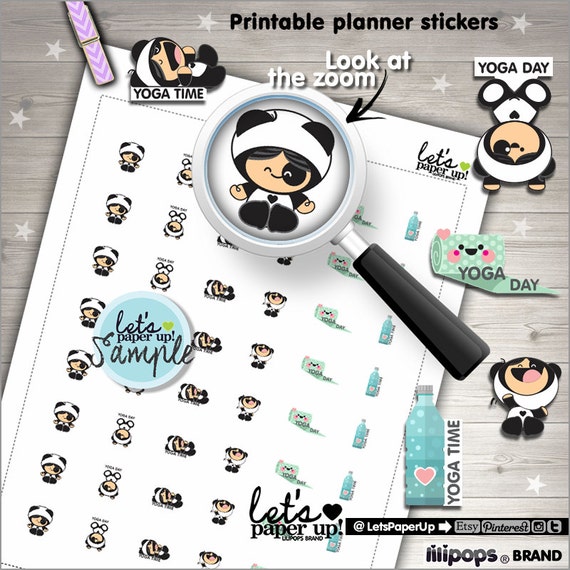 60off yoga stickers printable planner stickers yoga