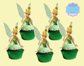 TinkerBell Cupcake Toppers, Cupcake Picks, DIGITAL FILE, You Print