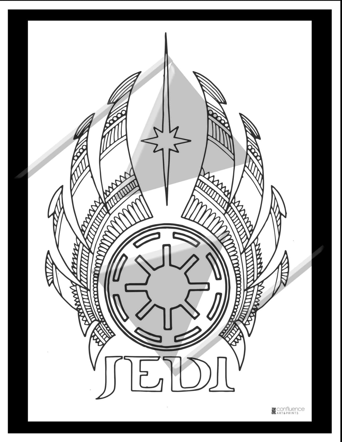 Download Star Wars Coloring Pages Jedi Logo Printable Adult coloring