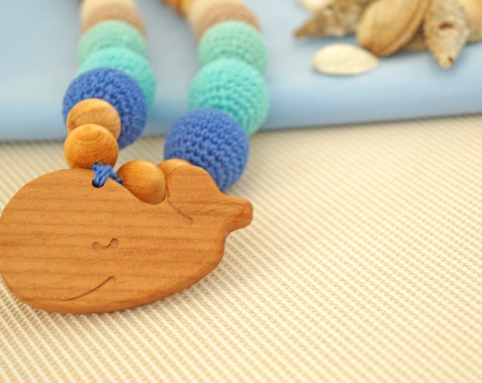 Nursing necklace / Teething necklace / Breastfeeding necklace with a pendant - Sea side