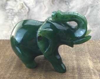 Canadian Jade Elephant Carving - Multiple Sizes - Sold Individually - Summer Sale - 10% off - Promo Code: Summer2017