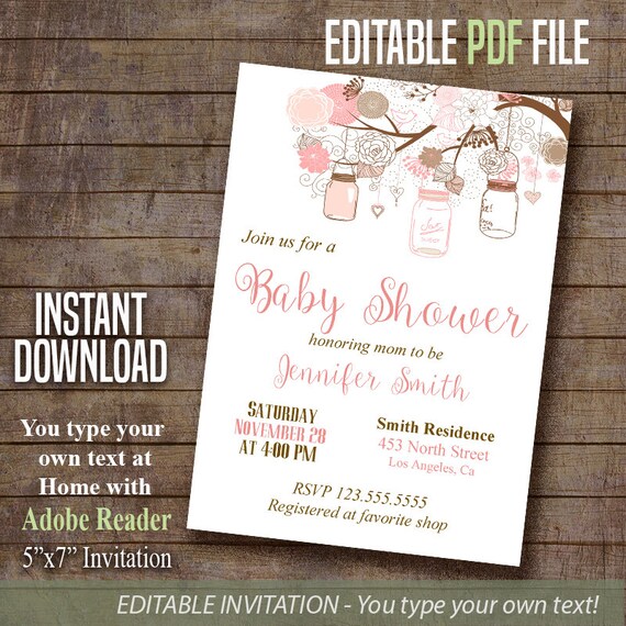 Instant Download Baby Shower Invitations 9