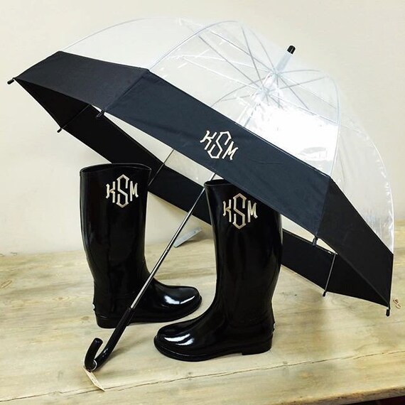 Monogram clear dome umbrella Personalized umbrella by InitiallyyU