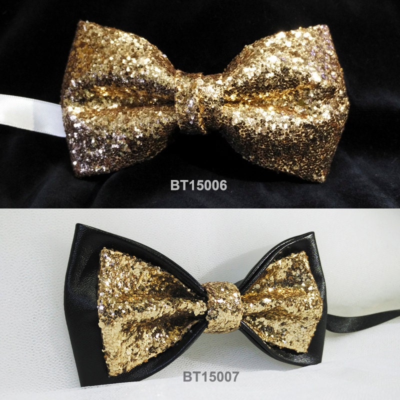 Glitter bow tie Gold Glitter bow tie 2 layers bow tie