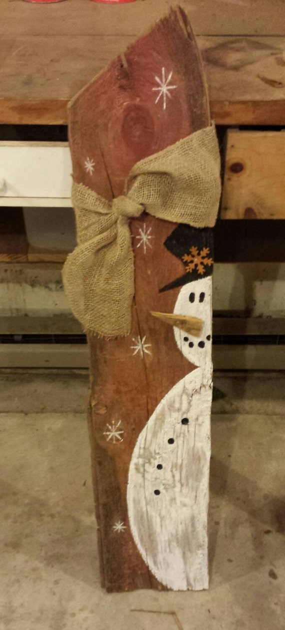 Country Snowman Wooden Outdoor Sign