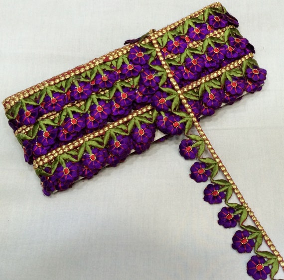 Embroidery Trim with Multi Color like Handmade by wovenborders