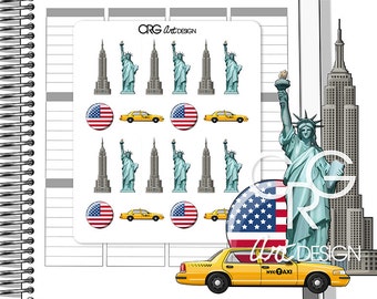 New York Stickers | Planner Erin Condren Plum Planner Filofax Sticker