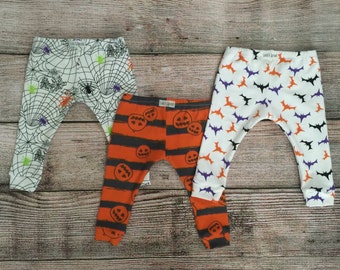 Halloween Leggings/ Baby, Toddler, Kids Leggings/ Bat Leggings/ Spider Leggings/ Pumpkin Leggings / Halloween outfit