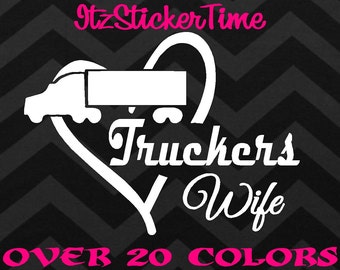 Truckers wife decals | Etsy